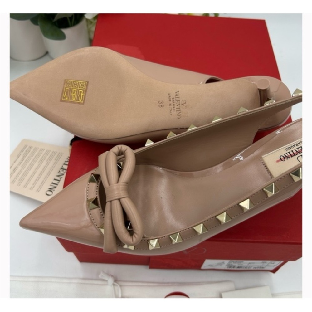 Valentino Garavani rock stud 60 patent leather sling back pumps size 38 - Picture 6 of 10